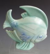 Poole Pottery Art Deco/retro model of a fish with picotee green glaze, shape number 334, probably