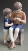 Bing and Grondahl figure of two boys, H22cm
