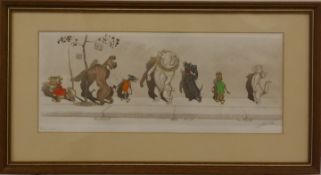 Three prints after Boris O'Klein from the 'Dirty Dogs of Paris' series, each signed and titled in