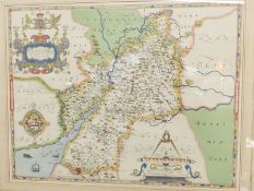 Reproduction Saxton map of Gloucestershire