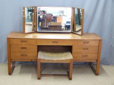 Retro Uniflex dressing table, W162 x D54 x H120cm and stool