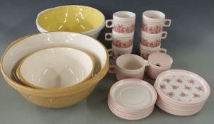 Hornsea tea set decorated in the Passion pattern, T.G.Green mixing bowls