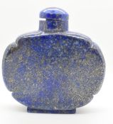 Chinese lapis lazuli perfume bottle of squat form, 5cm tall