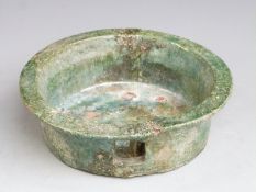 Chinese Han dynasty glazed pottery bowl, possibly a water feature