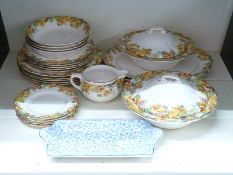 Royal Doulton Nasturtium pattern dinnerware including two lidded tureens, 23 pieces in total