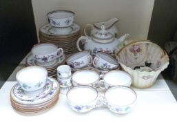 Crown Devon Banff basket together with a large Coalport teaset hand painted in Flower Pot pattern (