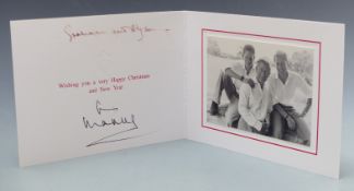 HRH Prince Charles photographic Christmas card depicting Charles, William and Harry, signed by