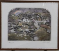 Set of four Graham Clarke signed limited edition (of 300) etchings 'Spring', 'Summer', 'Autumn'