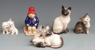 A collection of Beswick animals and Beswick Paddington bear