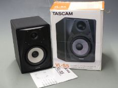 Tascam VL-S5 Powered Studio Monitor, boxed with instructions