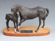 Beswick Connoisseur model of Black Beauty and Foal, H20cm