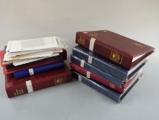 A collection of Jersey mint stamps 1941-2005 in three albums, two albums of used stamps, three
