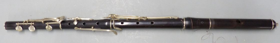 Gautrot Marquet Brevete late nineteenth / early twentieth century four part rosewood flute