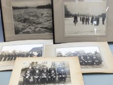 Three believed local Gloucestershire interest police group photographs and two photographs of a