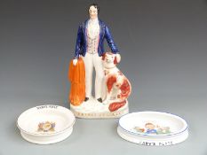 Shelley Mabel Lucie Attwell nursery plate, one other and a large Staffordshire figure Prince of