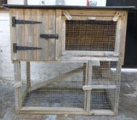 Two tier chicken coop, W144 x D97 x H137cm