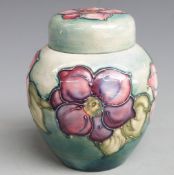 Moorcroft ginger jar in the Anenome pattern, H11.5cm