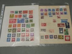 A box file of European stamps including early issues on loose album pages