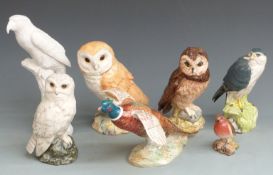 Seven Beswick bird figures including whisky decanters, pheasant etc, tallest 24cm