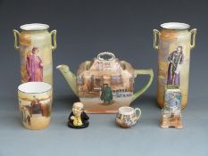 Royal Doulton Series Ware vases and a bust, tallest 22cm