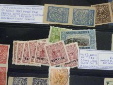 Indian Feudatory States stamps on two Legner sheets, mainly mint with pairs and blocks