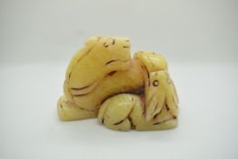 Chinese hardstone carving of a mythical creature, H5cm