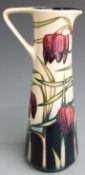 Moorcroft signed Anji Davenport ewer or jug decorated with flowers and dated 2001, boxed, H23.5cm