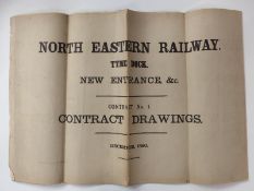 Eight architect's or civil engineering drawings of North Eastern Railway Tyne Dock, dated December