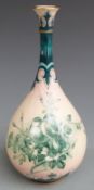 Hadleys Worcester bottle vase decorated with chicks in foliage, H20cm