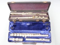 F.Buisson nickel plated flute, stamped made in Italy and numbered c921 5, in original case, together