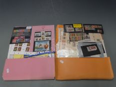 Two folders of mainly French Colony stamps on loose album pages and on stockcards and a stockbook of