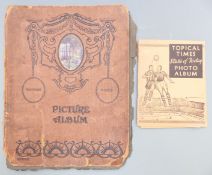 An album of circa 1920's photographic collector's cards including Adventure Paper Footballers, The