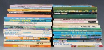 Childrens Annuals including Blue Peter, Wombles, Rupert, Mary Mungo & Midge, Jackie and Twinkle,