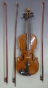 Murdoch & Co Ltd London 'The Maidstone Violin', with 35.5cm two piece back, in coffin style carry