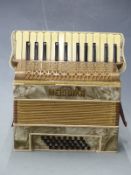 Meridian 32 bass piano accordion, the reeds having been removed and cleaned, ready for reassembly/