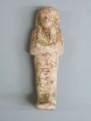 Ancient Egyptian faience figure (circa 900BC, third Dynasty) with glazed decoration to the head,