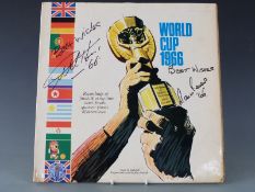 World Cup 1966 vinyl record signed to the sleeve by Geoff Hurst and Martin Peters