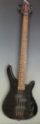 Eastcoast electric bass guitar in black lacquered finish, no serial number