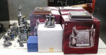 The Tudor Mint five larger Myth and Magic figures, in boxes, a smaller figure and a collection of