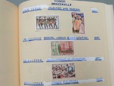 Six albums of Central Africa stamps