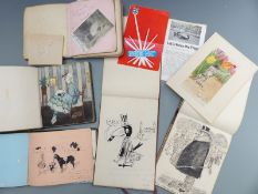Early 19thC autograph albums to include drawings and sketches by Harold V Dyson, George Brewster (