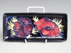 Moorcroft pen tray in Clematis pattern, L20.5cm