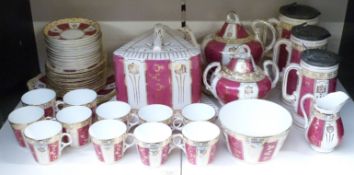 A large collection of Victorian tea and dinner ware with lustre decoration