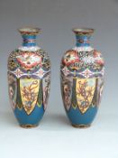A pair of Japanese cloisonné vases H30cm