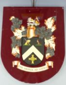 A hand-painted RAF armorial plaque 'Per Ardua Ad Astra', height 49cm