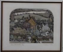 Graham Clarke signed limited edition (90/350) etching 'Vita's White Garden', 36 x 44cm