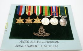 British Army WWII medals comprising 1939/1945 Star, Africa Star with 1st Army clasp, Italy Star,