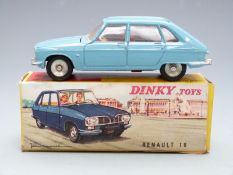 Dinky Toys diecast model Renault 16 with light blue body and red interior, 537, in original box.