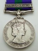 Royal Air Force General Service Medal with clasp for South Arabia, named to Y1597062 Sgt T M