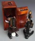 Beck of London cased microscope and lenses and a Hawksley & Sons microscope